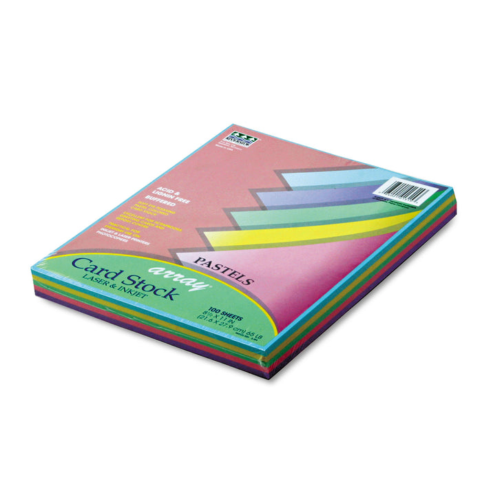 Array Card Stock, 65lb, 8.5 x 11, Assorted Pastel Colors, 100/Pack