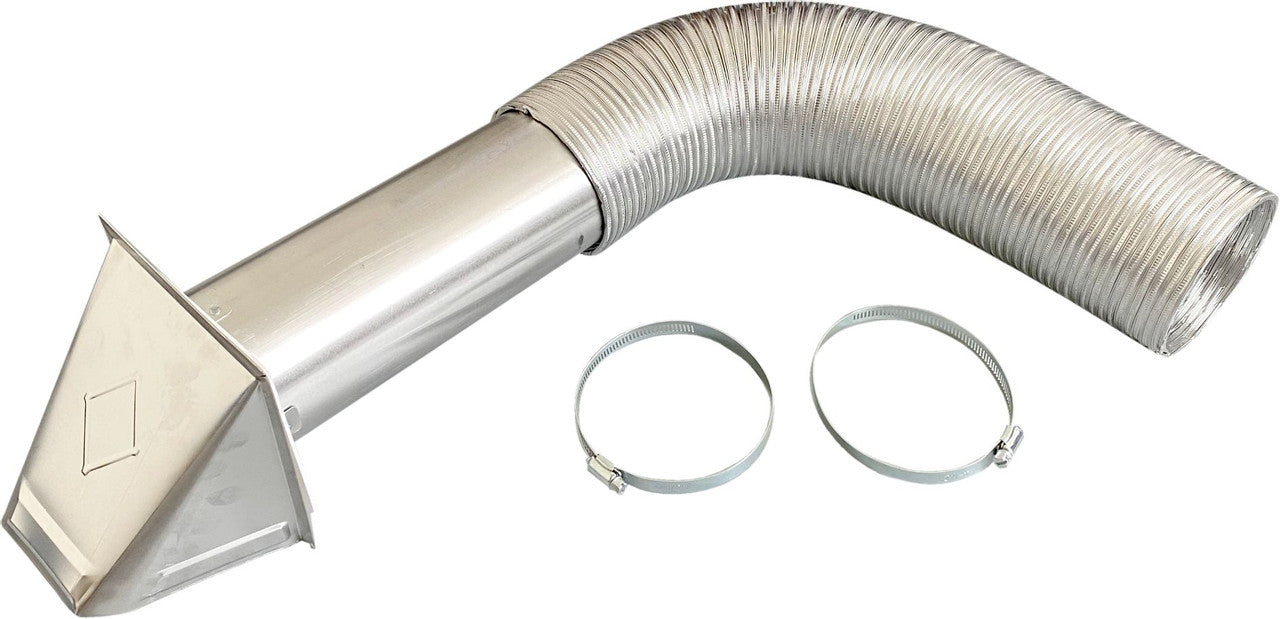 4" X 8' Dryer Vent Kit with Metal Hood and Corrugated Metal Hose