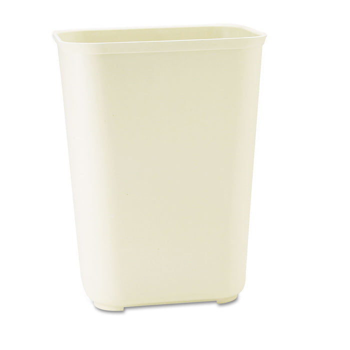 Fire-Resistant Wastebasket, Rectangular, Fiberglass, 10 gal, Beige