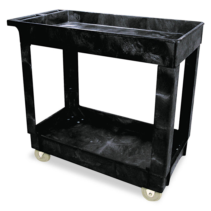 Service/Utility Cart, Two-Shelf, 34.13w x 17.38d x 32.38h, Black