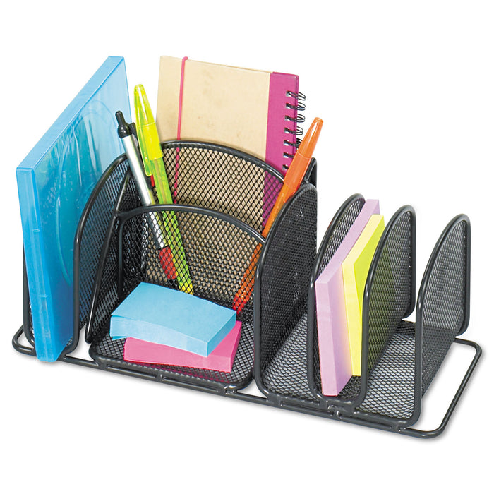 Deluxe Organizer, Six Compartments, Steel, 12 1/2 x 5 1/4 x 5 1/4