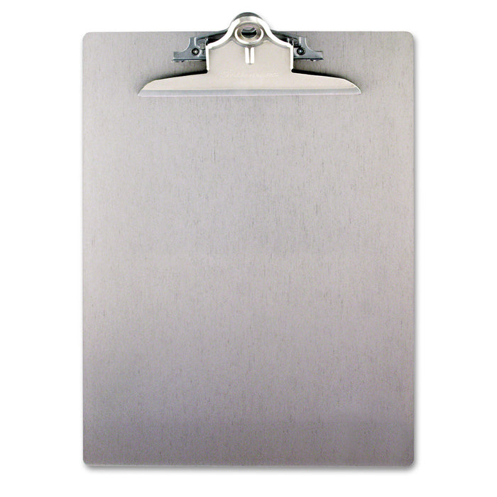 Aluminum Clipboard w/High-Capacity Clip, 1" Clip Cap, 8 1/2 x 12 Sheets, Silver