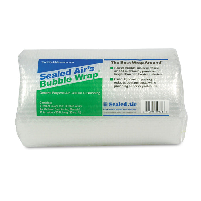 Bubble Wrap® Cushioning Material, 3/16" Thick, 12" x 30 ft.