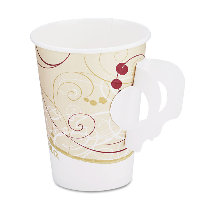 Hot Cups, w/Paper Handle, Symphony Design, 8oz, Beige, 1000/Carton