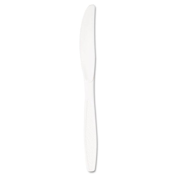 Guildware Heavyweight Plastic Knives, White, 100/Box, 10 Boxes/Carton