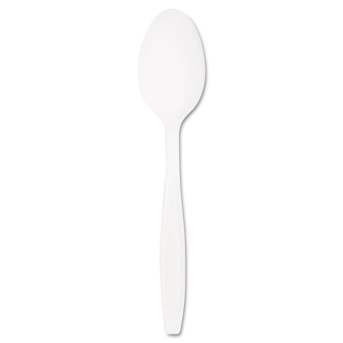 Guildware Extra Heavyweight Plastic Teaspoons, White, 100/Box
