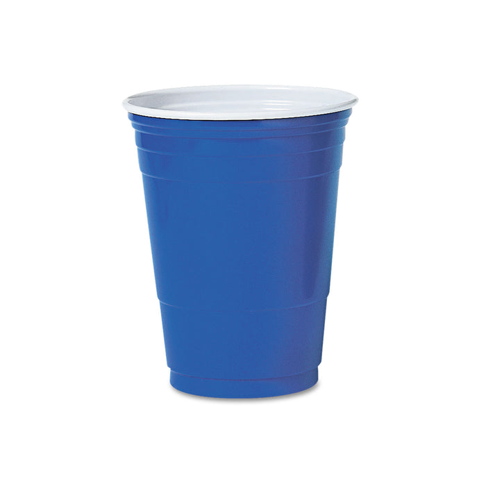 Solo Plastic Party Cold Cups, 16oz, Blue, 50/Pack
