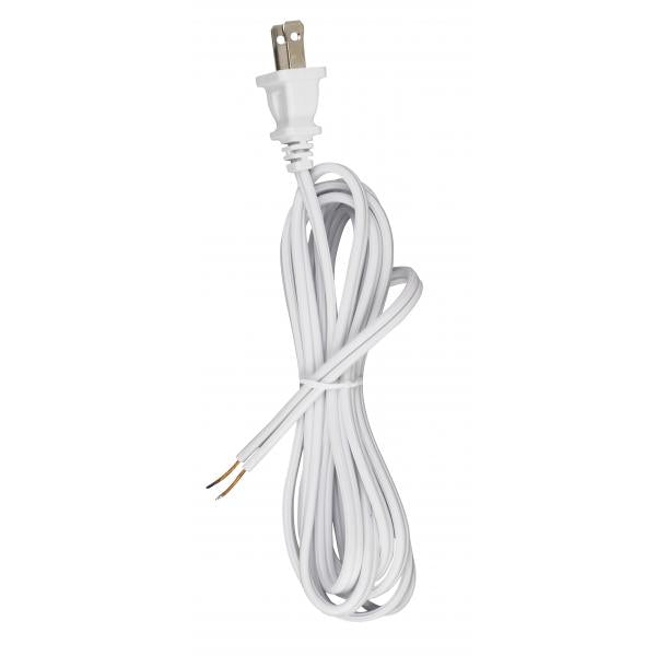 8FT WHT CORD SET W/ MOLDED PLU