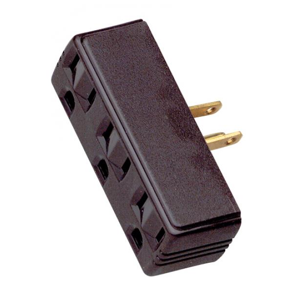 SINGLE TO TRIPLE ADAPTER-BROWN