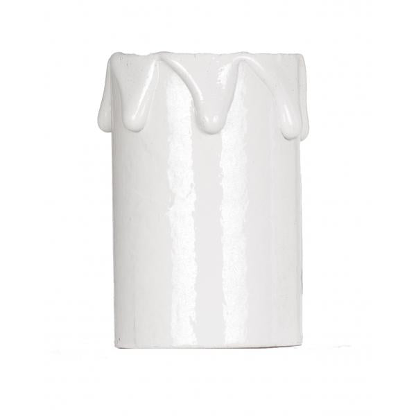 2" MED WHT DRIP CANDLE COVER