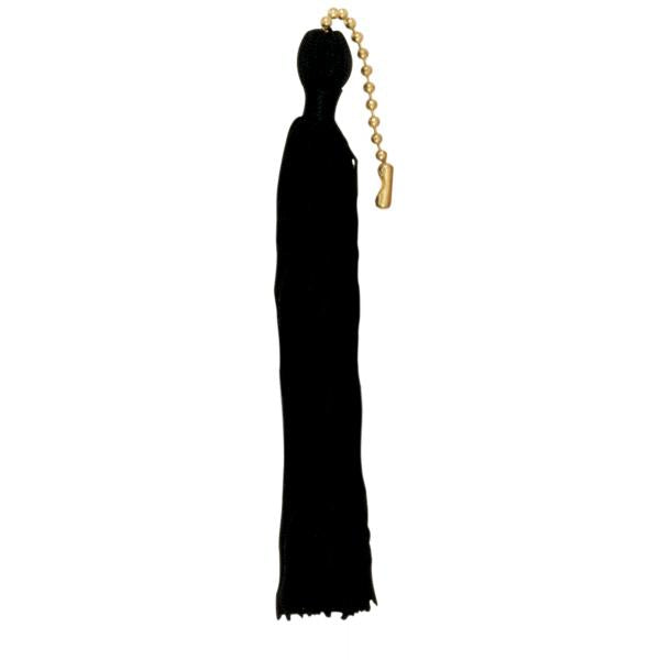 BLACK 5" TASSEL & BEADED CHAIN