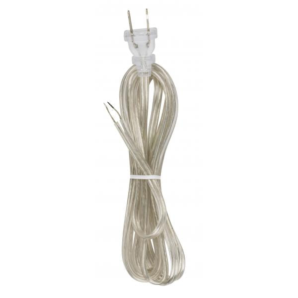 8' CLEAR SILVER CORD SET W/PLU