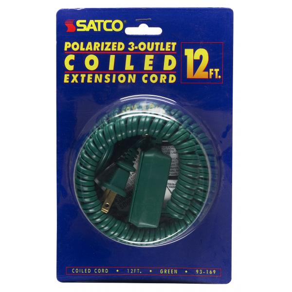 12 FT. GREEN COILED CORD