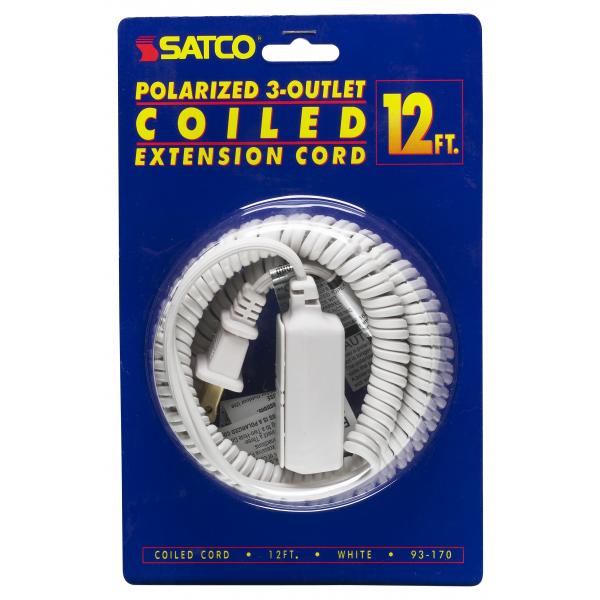 12 FT. WHITE COILED CORD