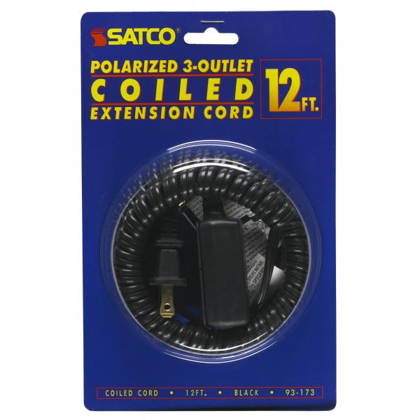 12 FT. BLACK COILED CORD