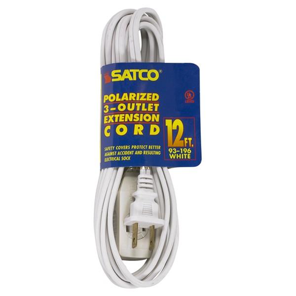 12' WHT EXTENSION CORD 16/2