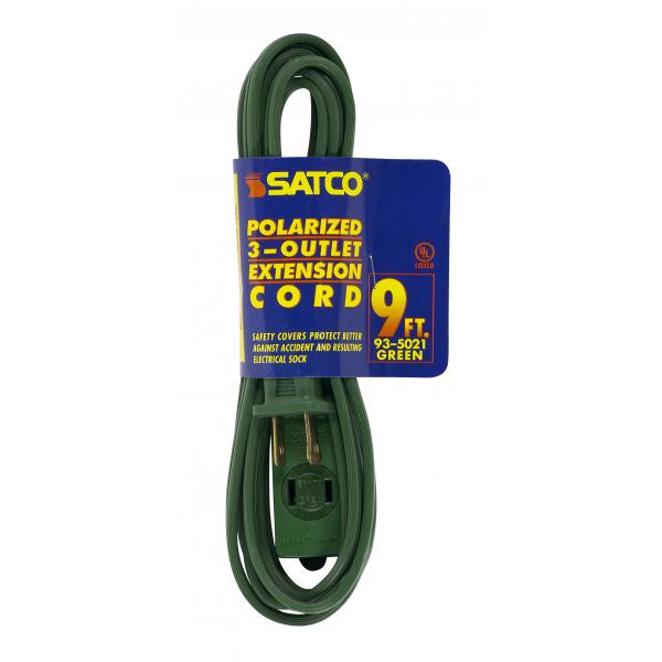 9FT GREEN EXTENSION CORD 16/2