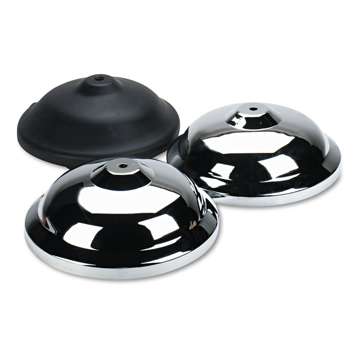 Crowd Control Bases, Chrome, 12" dia, Silver, 2/Box