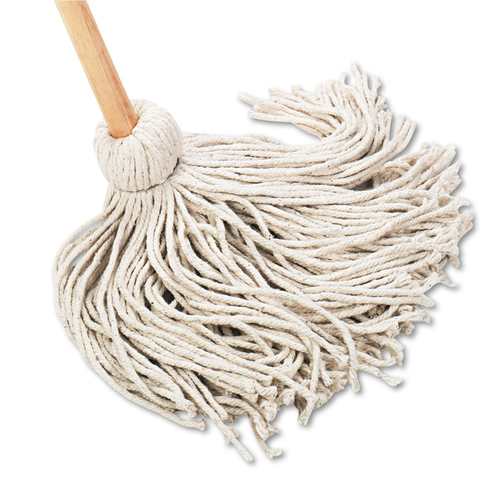 Deck Mop, 54" Wooden Handle, 20oz Cotton Fiber Head, 6/Carton