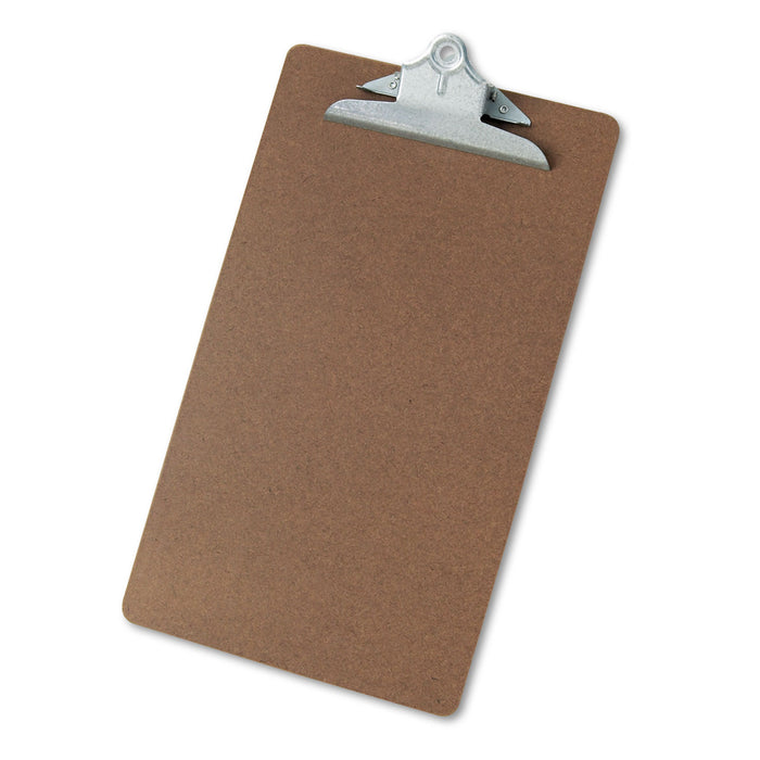 Hardboard Clipboard, 1" Capacity, Holds 8 1/2 x 14, Brown