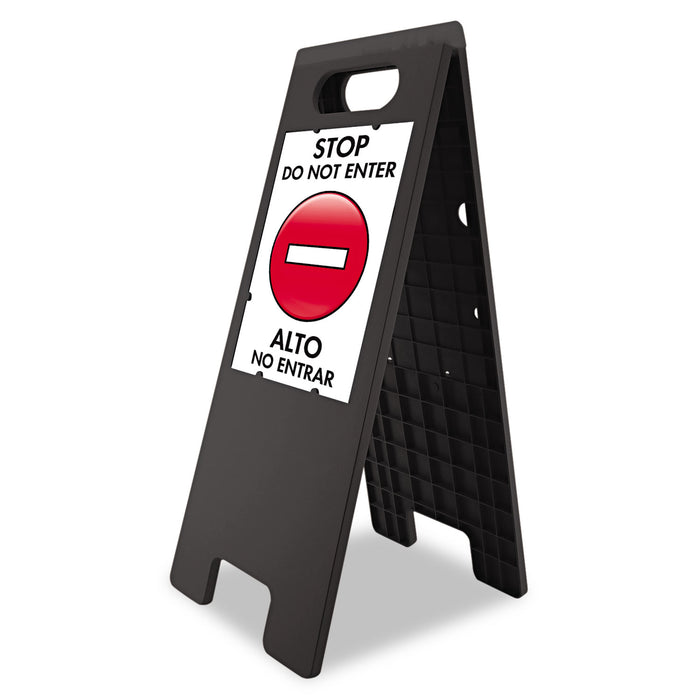 Floor Tent Sign, Doublesided, Plastic, 10 1/2" x 25 1/2", Black