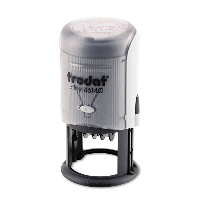 Custom Dater, Self-Inking, 1 3/4 Inch Diameter, Black/Blue/Red