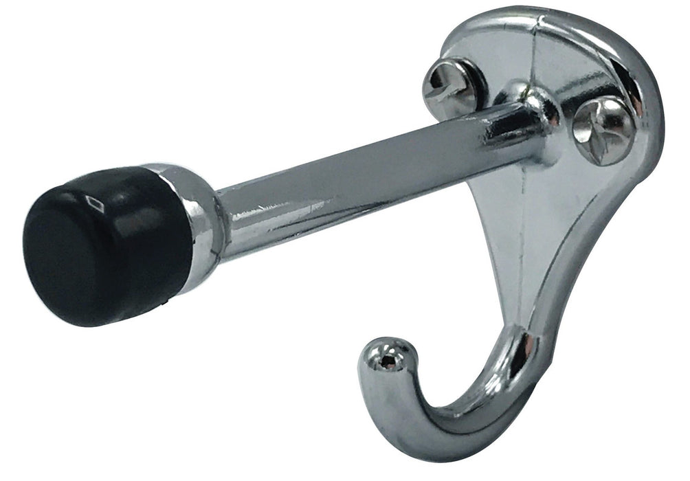 Chrome-Plated Die-Cast Rubber-Tip Coat Hook